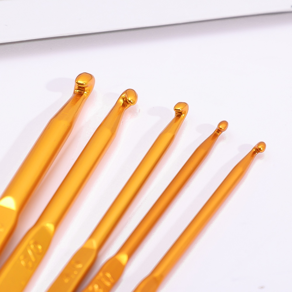 Móc Đan Len Bằng Nhôm Mạ Vàng 2.5 / 3 / 3.5 / 4 / 4.5 / 5 / 5.5 / 6mm