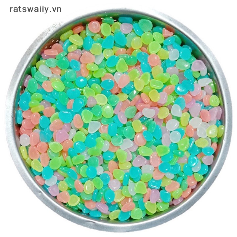 Ratswaiiy Set 100 Viên Đá Dạ Quang Nhiều Màu Trang Trí Bể Cá vn