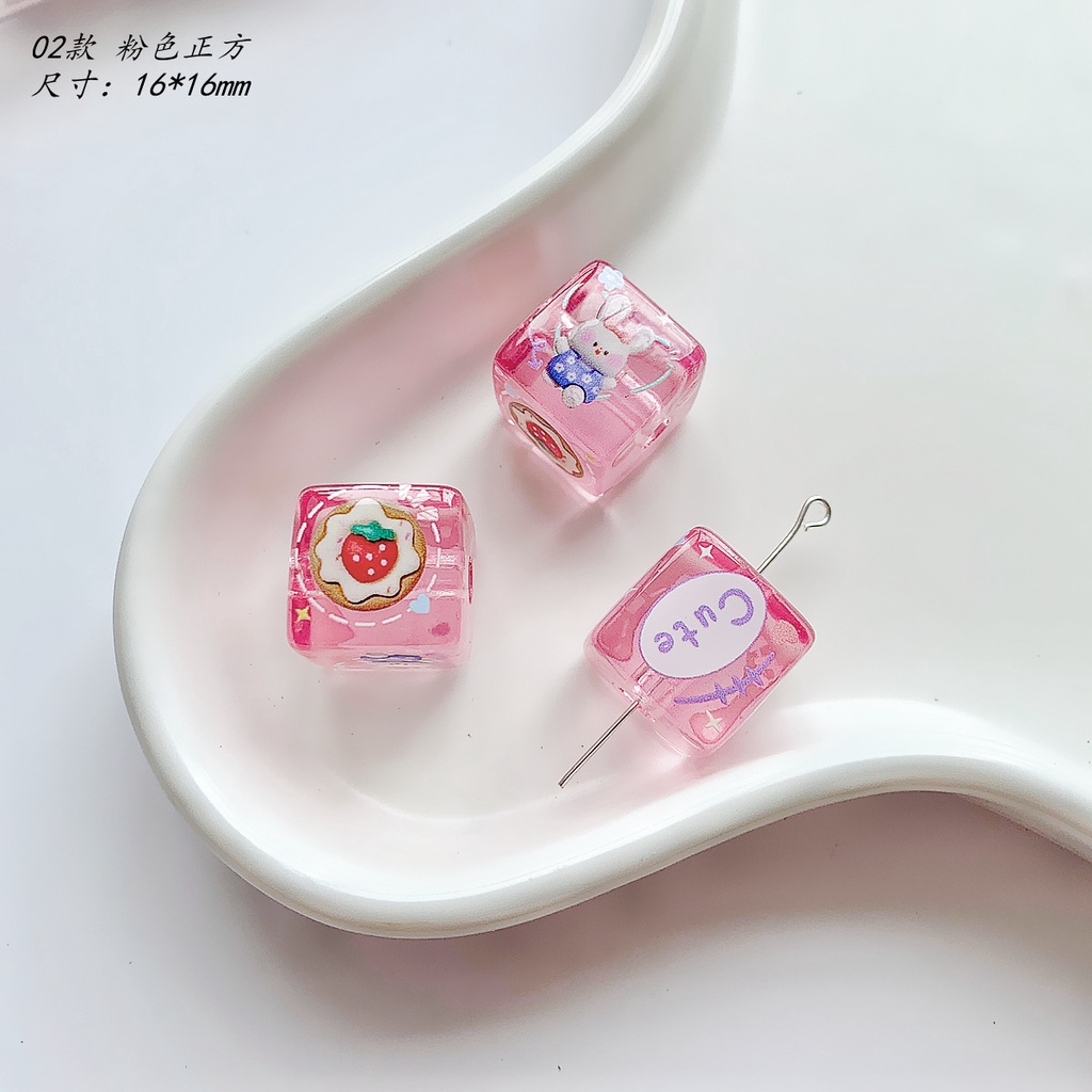 Bộ 5 Hạt Nhựa acrylic Dễ Thương Dùng Làm Đồ Thủ Công diy