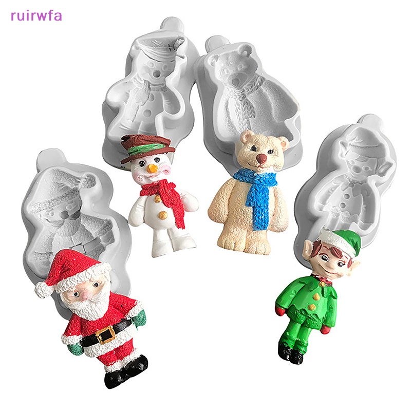 Khuôn Silicon Làm Bánh diy Hình Ông Già Noel / Nai Sừng Tấm Cho Bé Mới