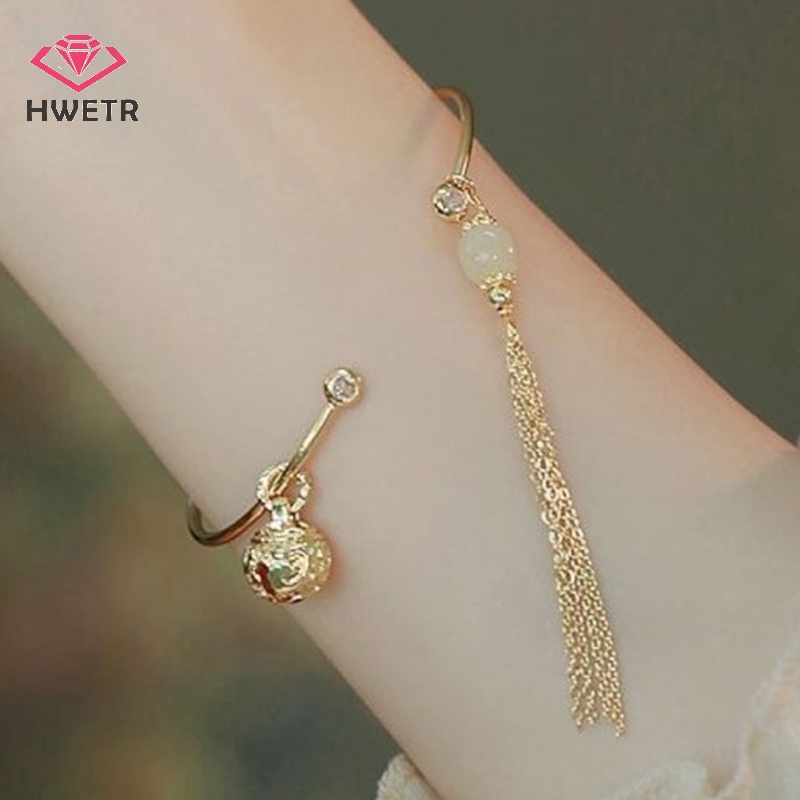 Hwtr Vòng Tay May Mắn Đính Hạt Chuông Phong Cách retro Dân Tộc Dành Cho Nữ Mới