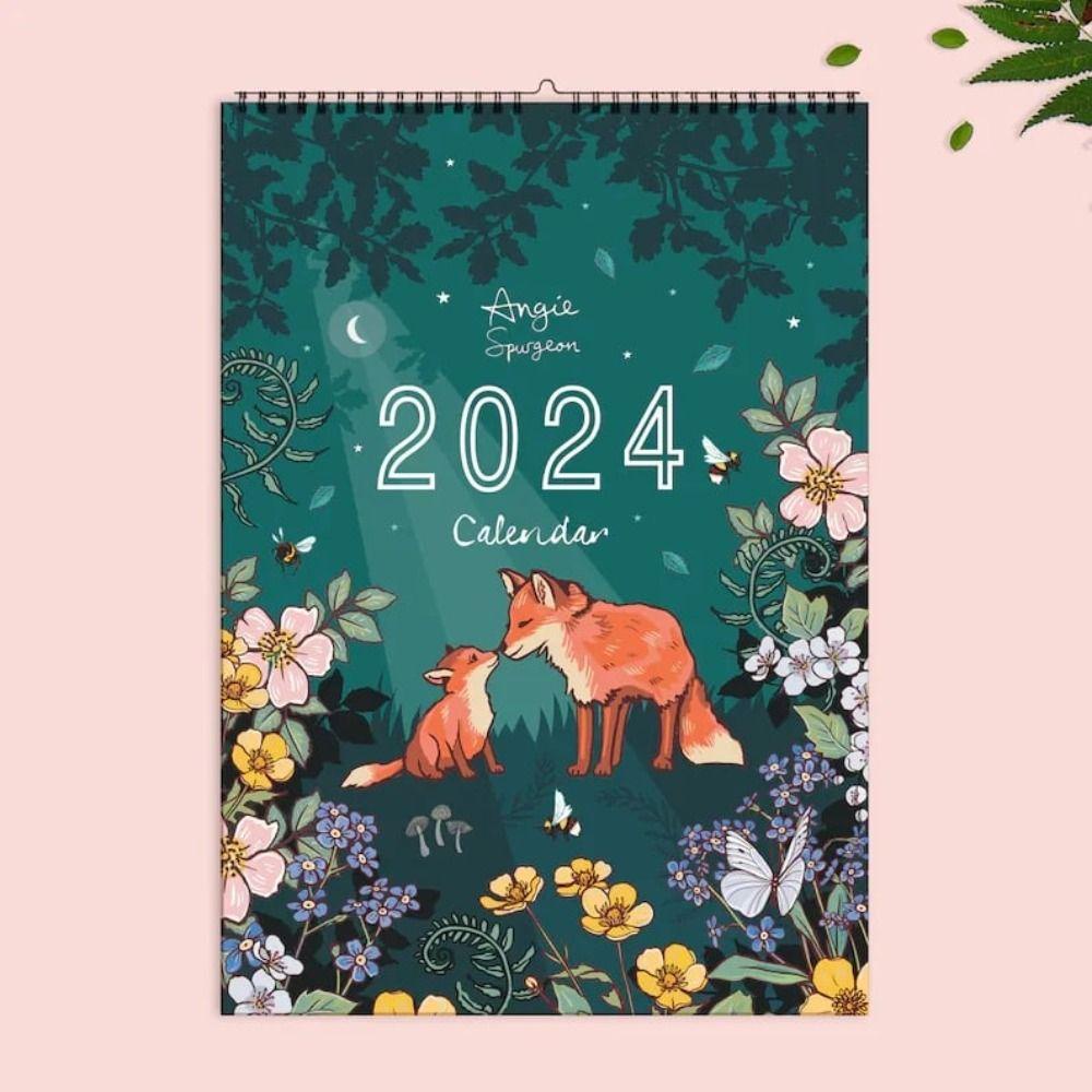 Lịch 2024 treo tường UUMIR bằng giấy họa tiết hoang dã trang trí năm mới sáng tạo