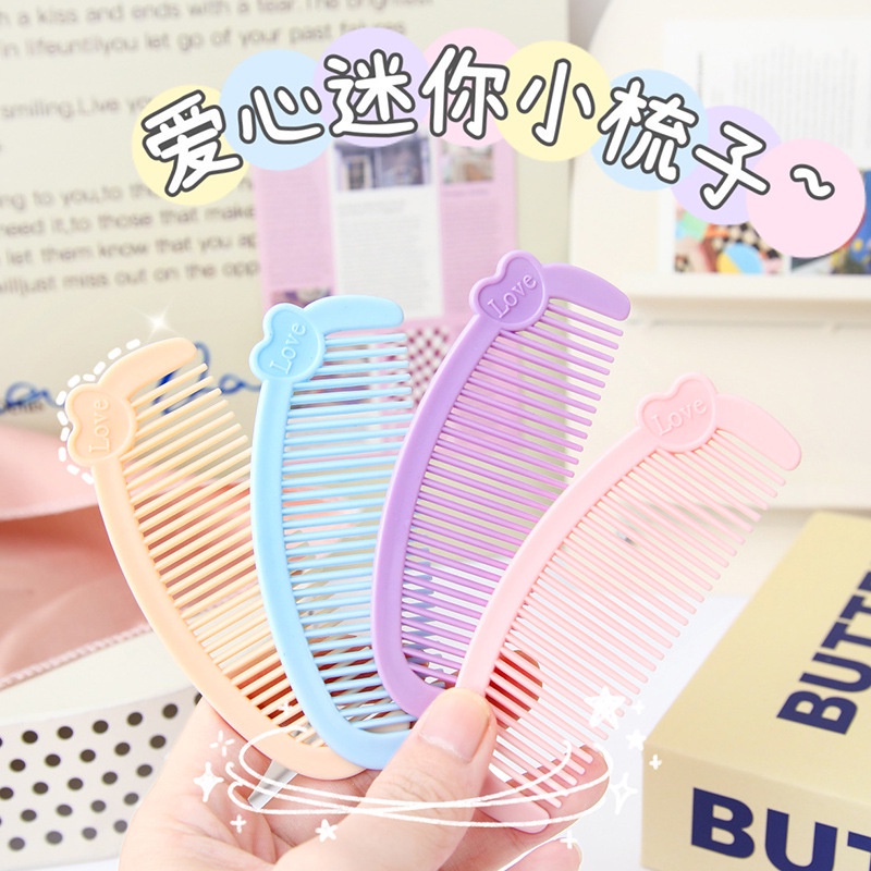 Hoạt Hình Lược Chải Tóc mini Cầm Tay Hình Trái Tim Dễ Thương Cho Học Sinh