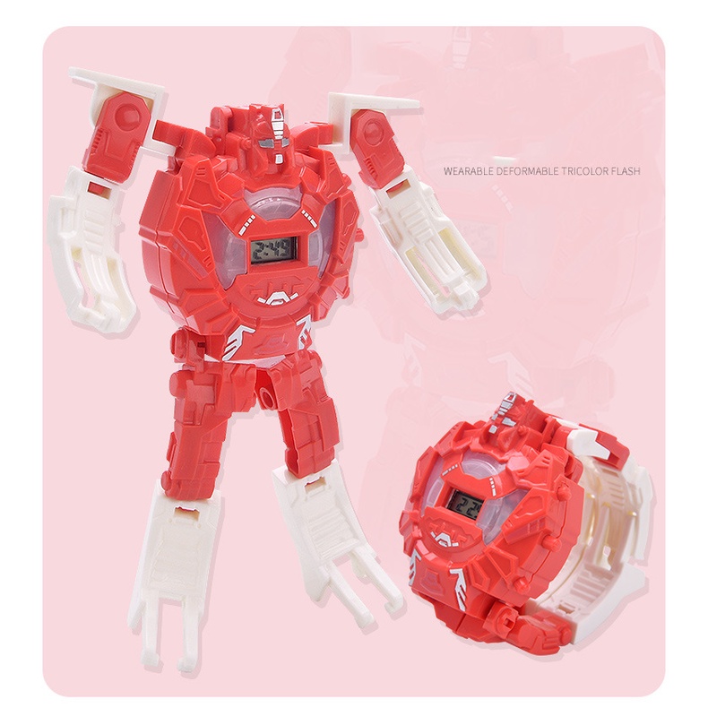 Trẻ Em Sáng Tạo Phim Hoạt Hình Trẻ Em Biến Hình Robot Đồng Hồ Điện Tử Đồ Chơi Mẫu Giáo Món Quà Tiểu Cậu Bé Cô Gái Sinh Viên Xem Quà Tặng