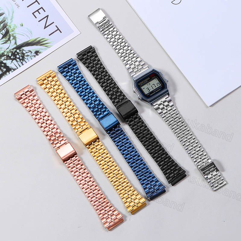 Dây Đeo Đồng Hồ Bằng Thép Cho casio a158 a168 sgw400 f91w f84 f105 f108 ae1200 ae1300