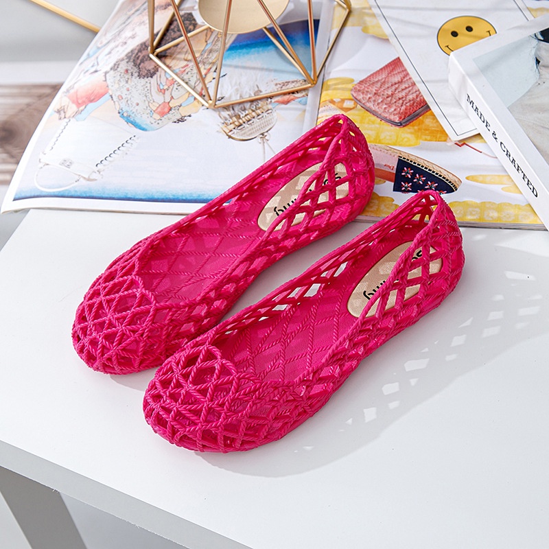 Giày Búp Bê Nhựa Đế Bằng Mềm Mại Chống Trượt Thoáng Khí