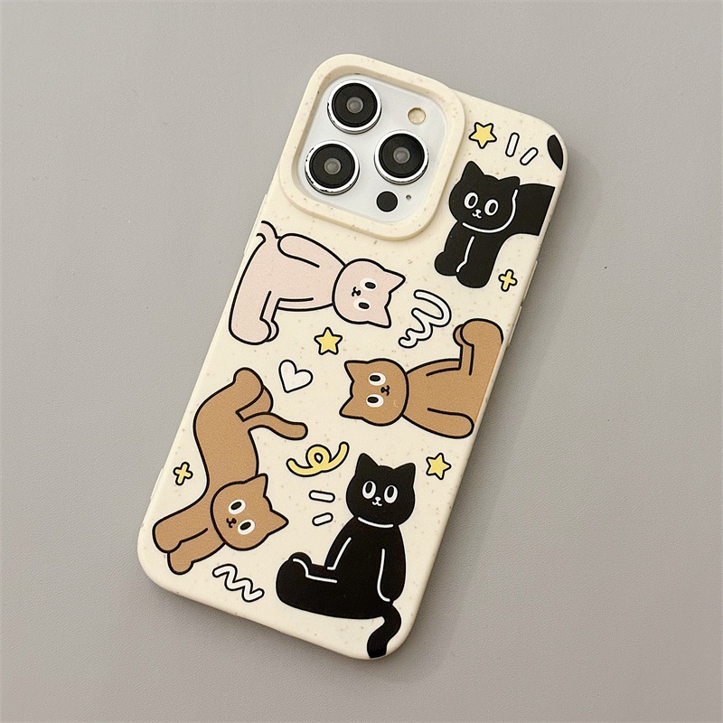 ỐP LƯNG IPHONE Ốp Điện Thoại Lúa Mì Hình Mèo Cho iphone15 / 14promax / 13 / 12 / 11 / xr / xs / x / xsmax / 6 / 7 / 8plus