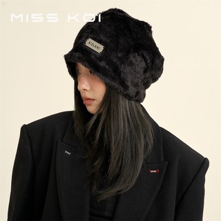 Misskoi  Mũ Dệt Kim Cỡ Nhỏ Màu Đen Thời Trang Thu Đông Cho Nữ