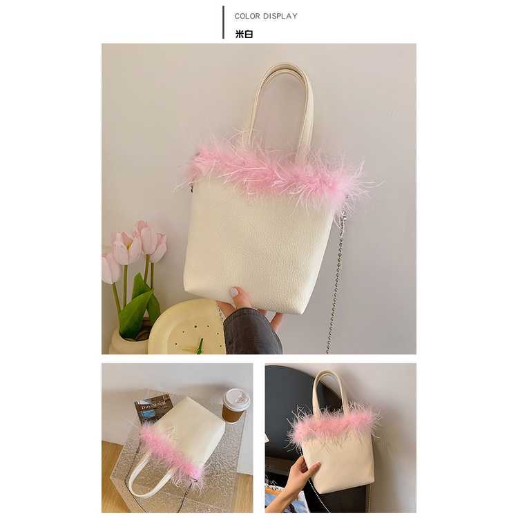 Túi Đeo Chéo Vai Bằng Vải Lông Thời Trang Thu Đông 2023 Kiểu Mới Cho Nữ