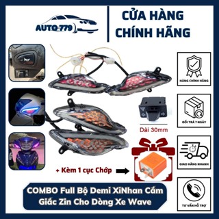 COMBO Bộ Đèn Demi Xi Nhan Cắm Giắc Như Zin Cho Các Dòng Xe Wave 50cc/100/110 Đời 2018 Trở Lên