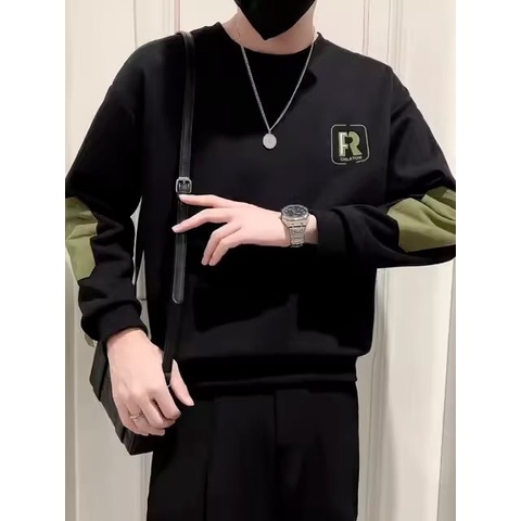 Áo Thun Nỉ Tay Dài Cổ Tròn Phong Cách Thời Trang Mới Cho Nam