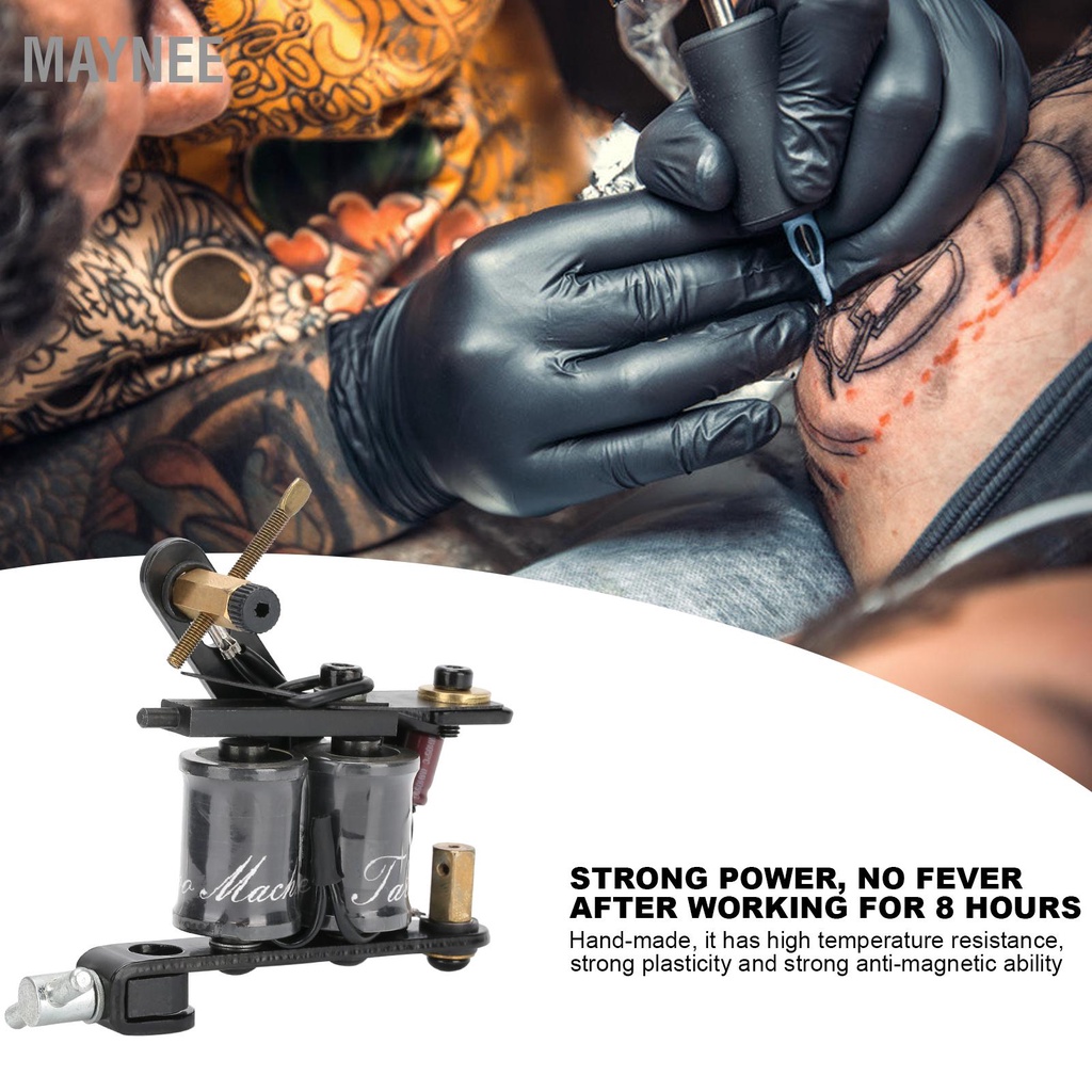 Maynee Máy Xăm Chuyên Nghiệp Coil Liner Shader Máy Xăm Hợp Kim Hình Xăm Tiếp Liệu snowa