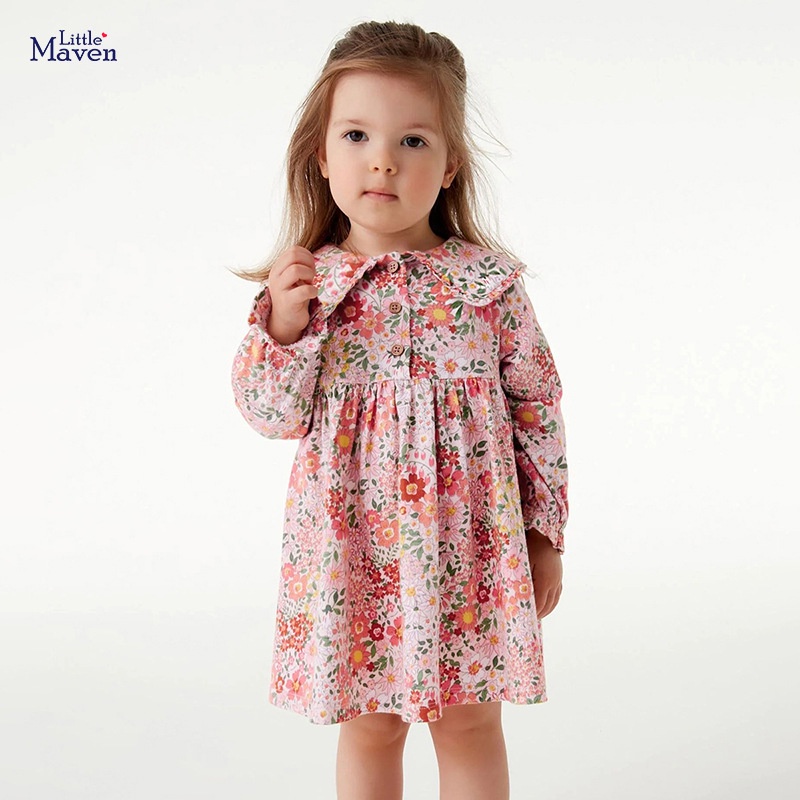 Đầm Công Chúa Cotton Trơn Dáng Dài Dễ Thương Cho Bé Gái 1-7 Tuổi