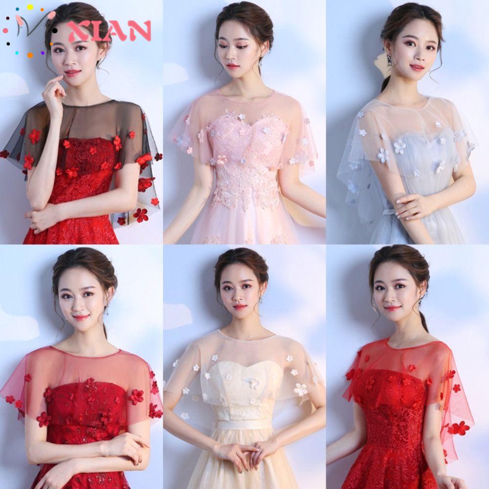 XIANTIN Xiantin Khăn Choàng Vải Tuyn Mềm Mại Thanh Lịch Cho Cô Dâu Trong Ngày Cưới