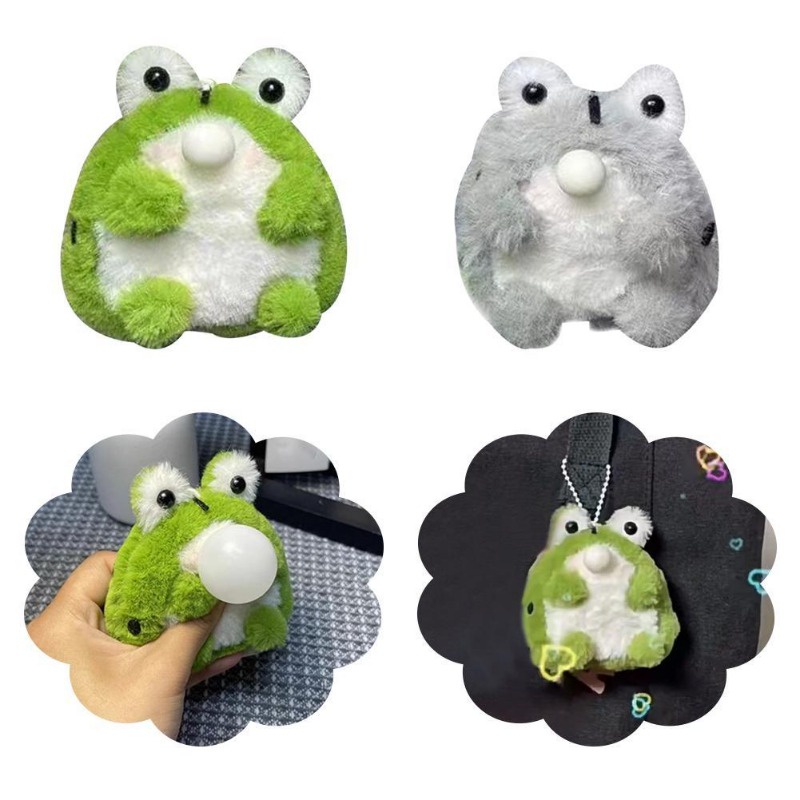 Móc Khóa Hình Ếch Nhồi Bông 12cm Dễ Thương