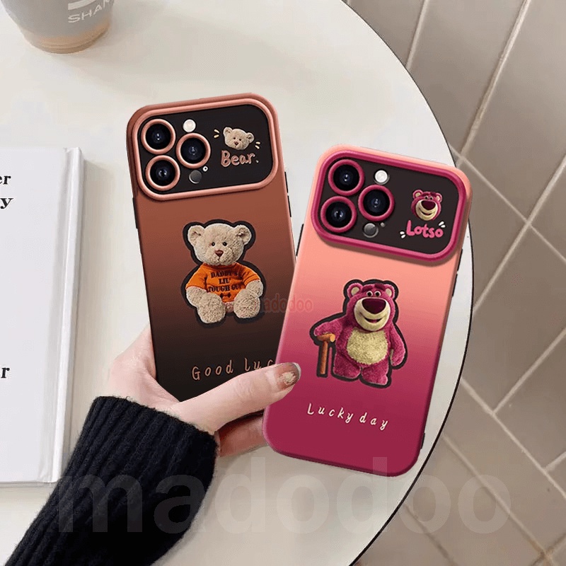 Ốp lưng Cartoon OPPO Reno 10 Pro 8T 4G 5G 8 7 8Z 7Z 6 5Z 5F 5 Lite 4F 4 2F 2Z A94 A93 A74 A95 ins Trend Brown Rose Red Gradient plush Strawberry Bear Lotso Good Lucky Fine hole Shockproof Large window Soft Phoone Case DSC 03