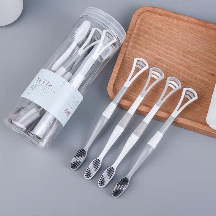 Set Bàn Chải Đánh Răng 2 Đầu Có Cạo Rơ Lưỡi