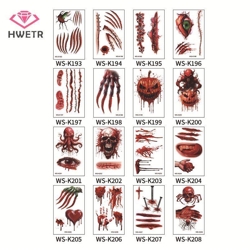 Hình Xăm Dán Kinh Dị Trang Trí halloween Mới