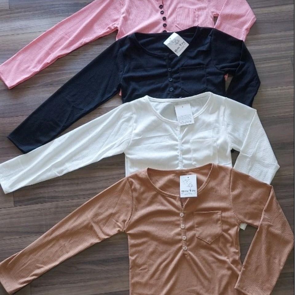 Áo tăm gân tay dài hình thật shop chụp