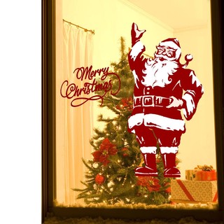 Decal noel – ông gia noel vẫy tay chào