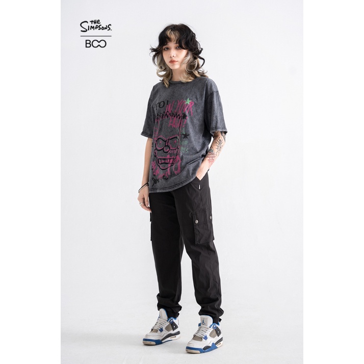 Áo Thun BOO Unisex Dáng Oversize Họa Tiết Graffiti The Simpsons BZL