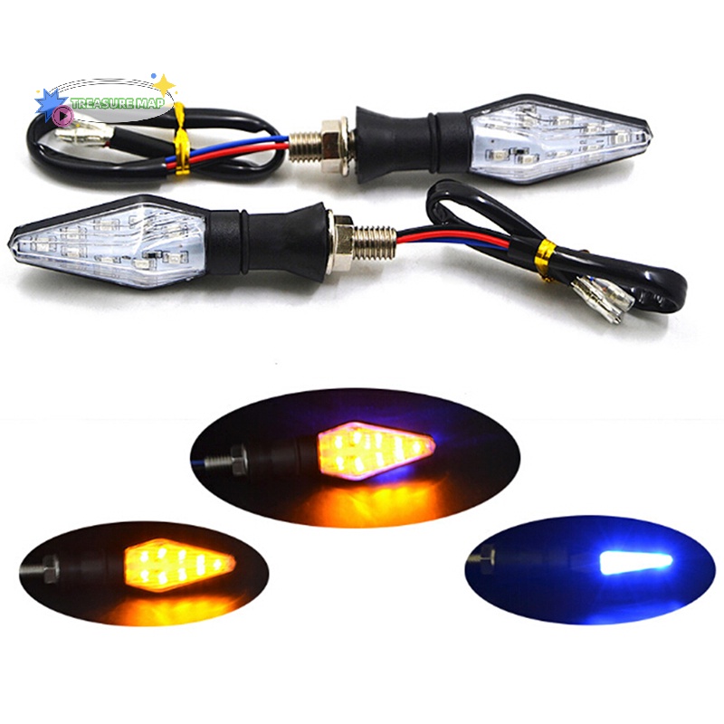 Đèn Xi Nhan 12 Bóng Led Màu Xanh Lam + Hổ Phách Thông Dụng Cho Xe Máy