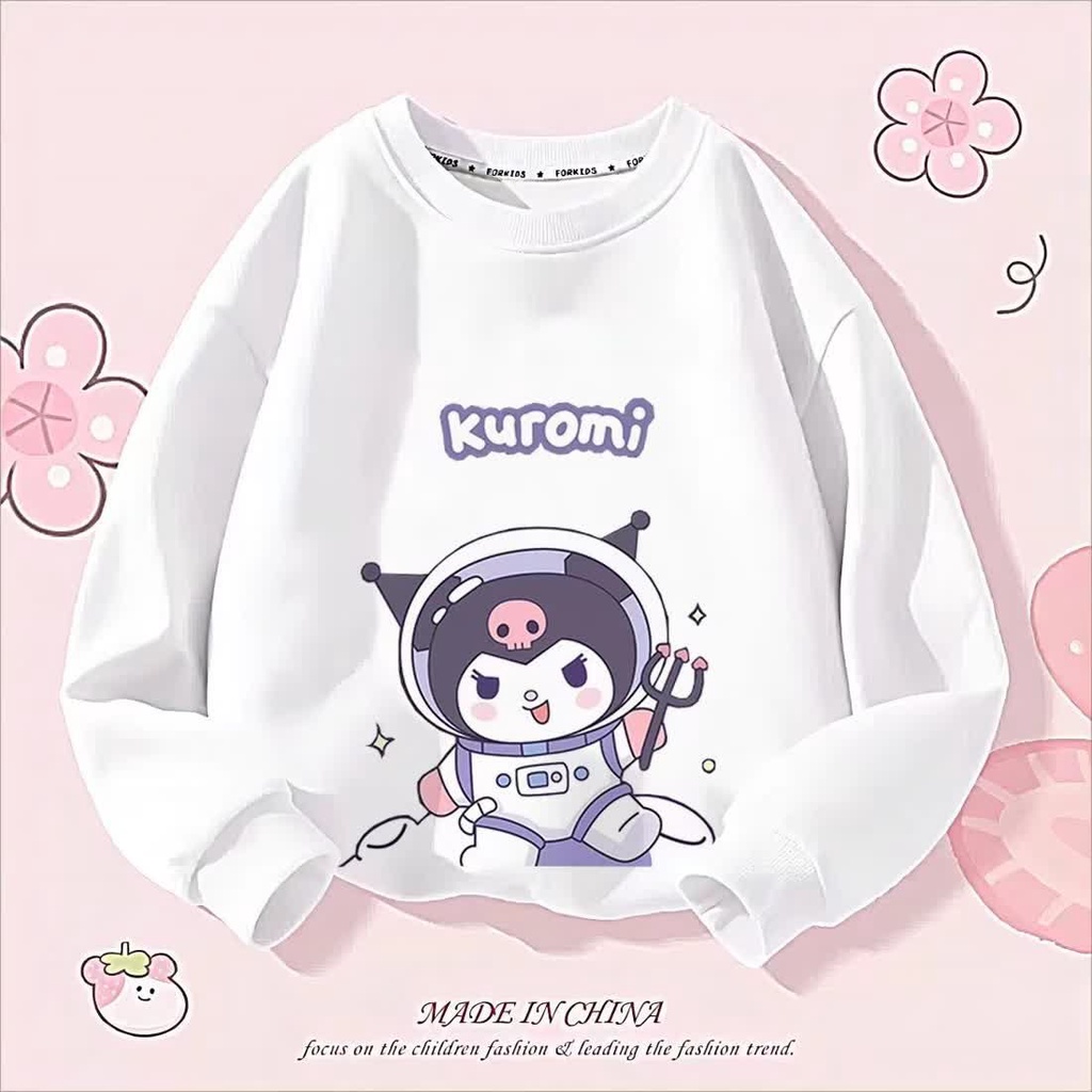 Áo Sweater Mỏng Tay Dài In Họa Tiết Hoạt Hình Phong Cách Thời Trang Thu Đông 2023 Cho Bé Gái