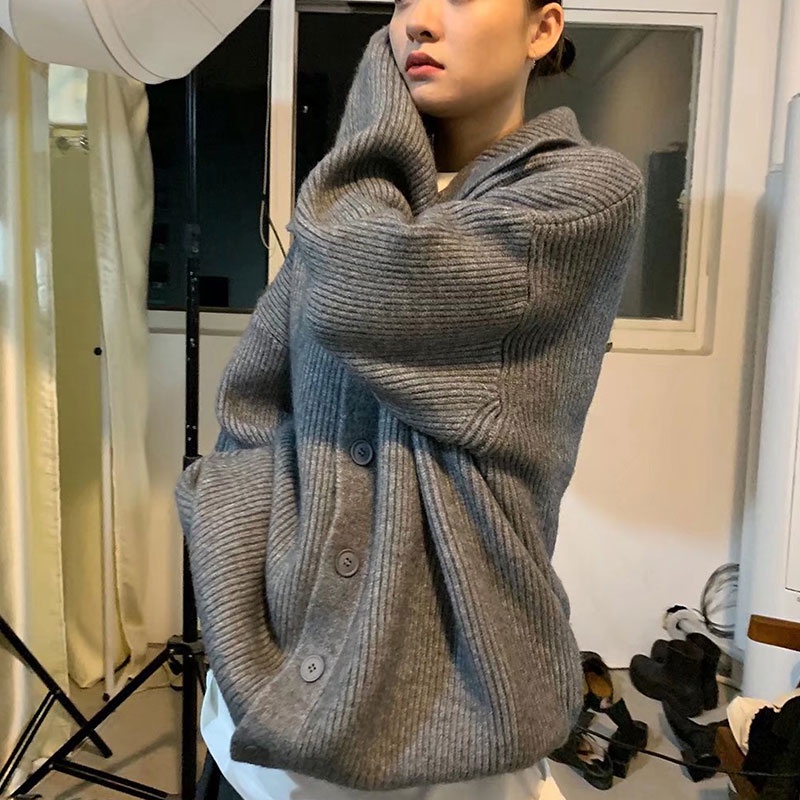 Áo Khoác Len Dài Tay Form Rộng Phong Cách Trẻ Trung Dành Cho Nam