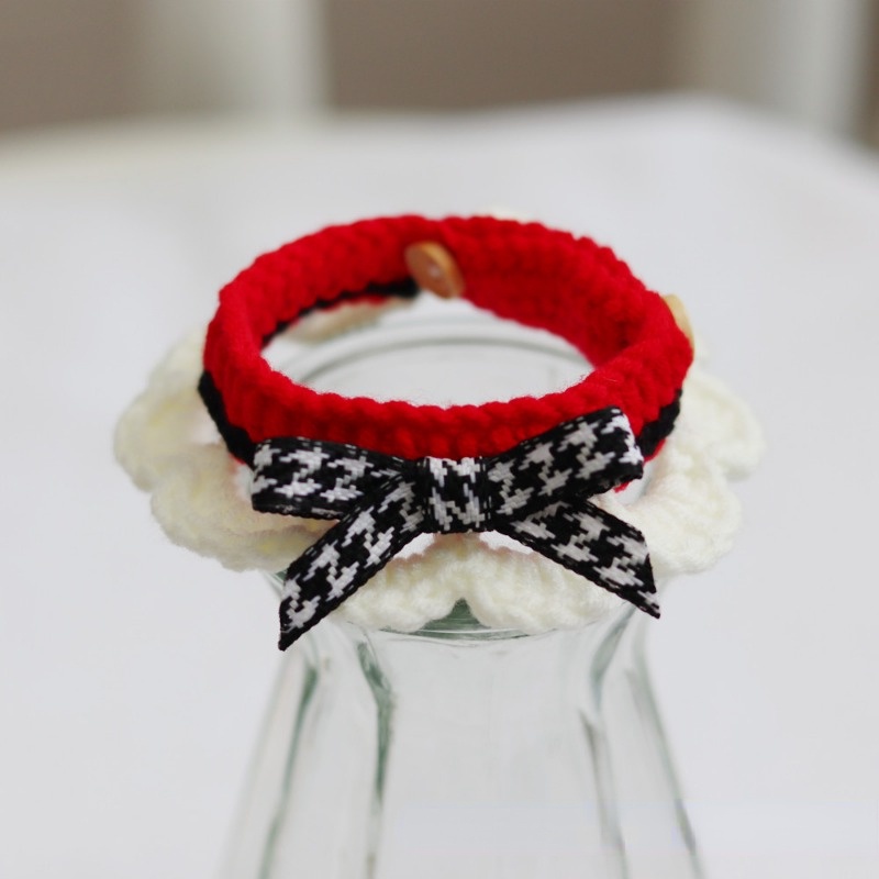 Vòng Cổ Len Đan Dễ Thương Cho Thú Cưng