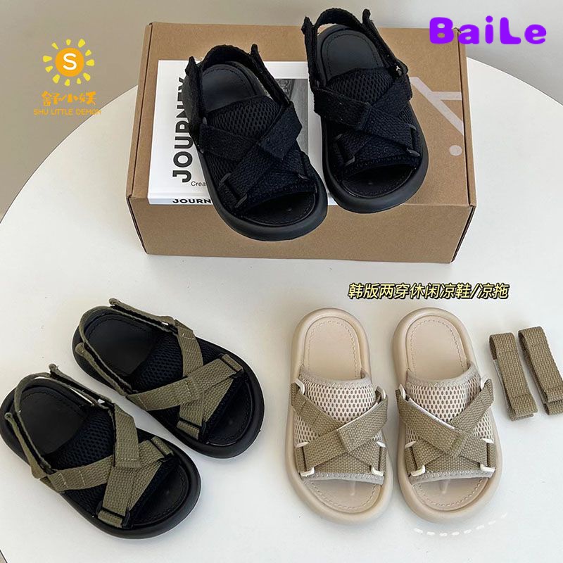 Dép Sandal Đế Mềm Phong Cách Hàn Quốc Thời Trang Xuân Hè Cho Bé Trai Và Bé Gái