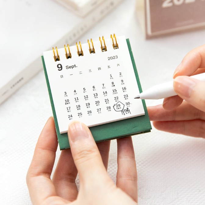 Túi Đeo Chéo Thiết Kế Đơn Giản Thời Trang Cao Cấp|Lịch 2024 mini Để Bàn Màu Trơn Dễ Thương