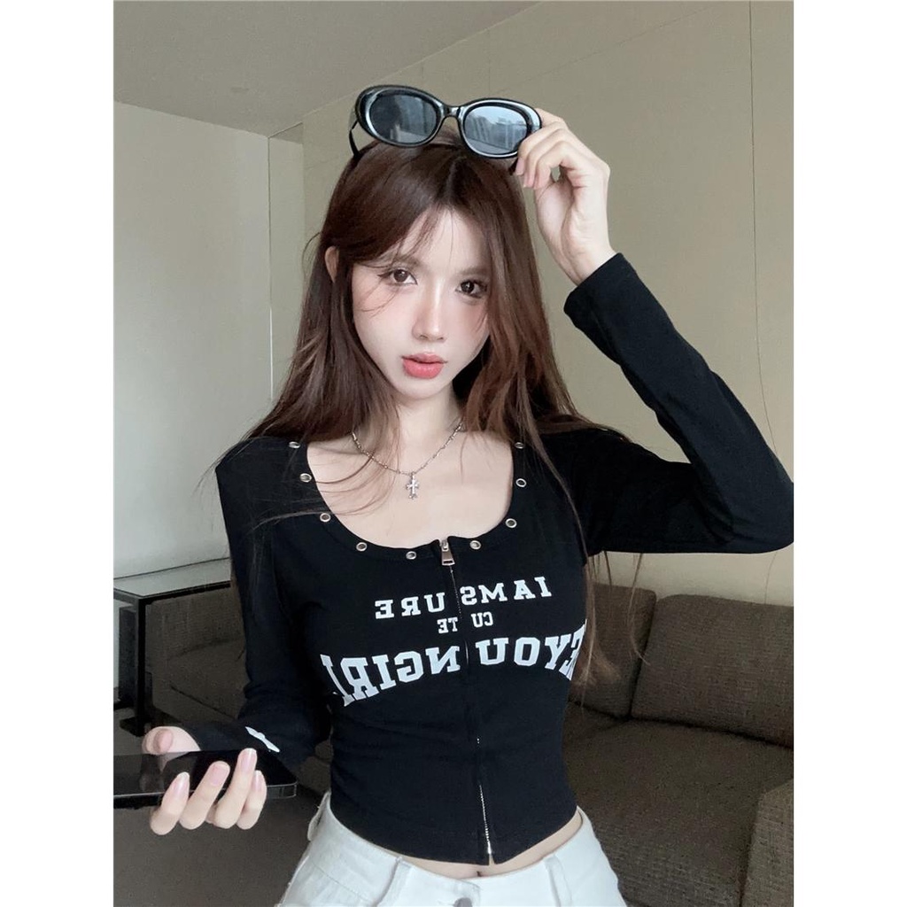 Áo Thun Nữ Cổ Chữ u Dài Tay Phong Cách Mới Mùa Thu 2023