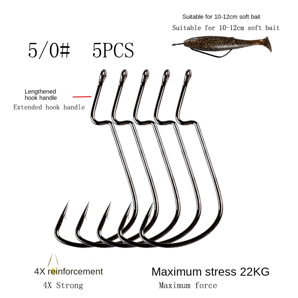 Set 5 4 Móc Câu Cá Mềm Chịu Lực Tốt