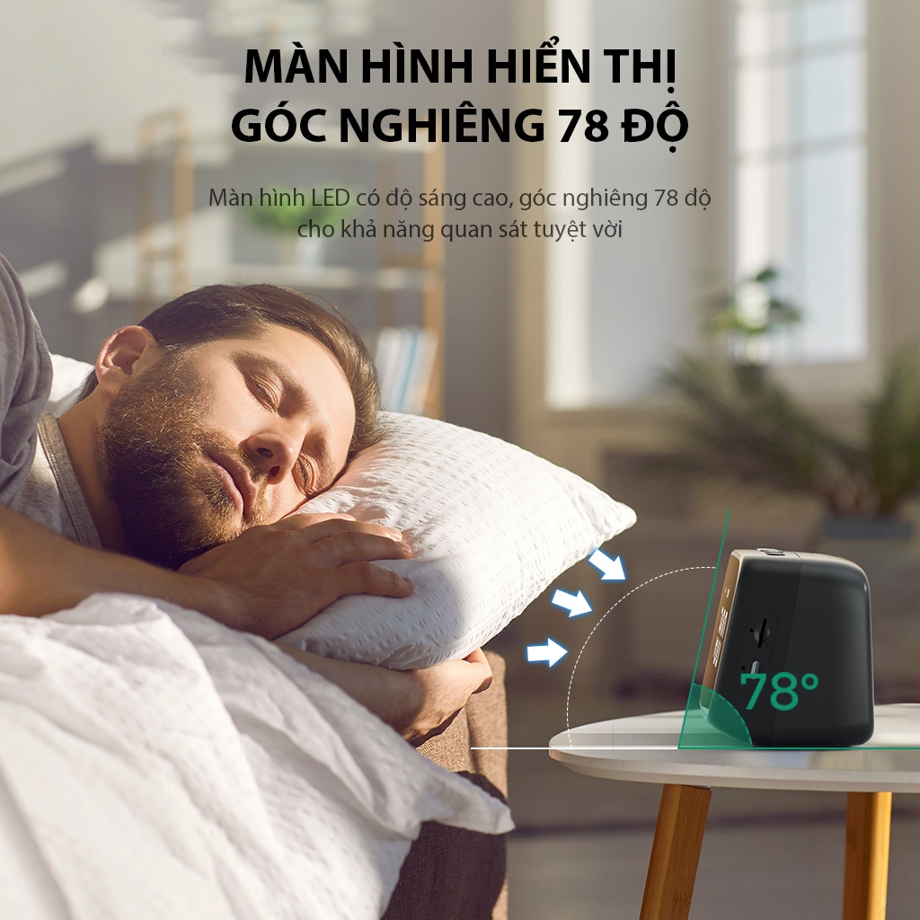 Loa Bluetooth 5.3 ROBOT RB170 Màn Hình LED Kiêm Đồng Hồ Báo Thức - Chính Hãng