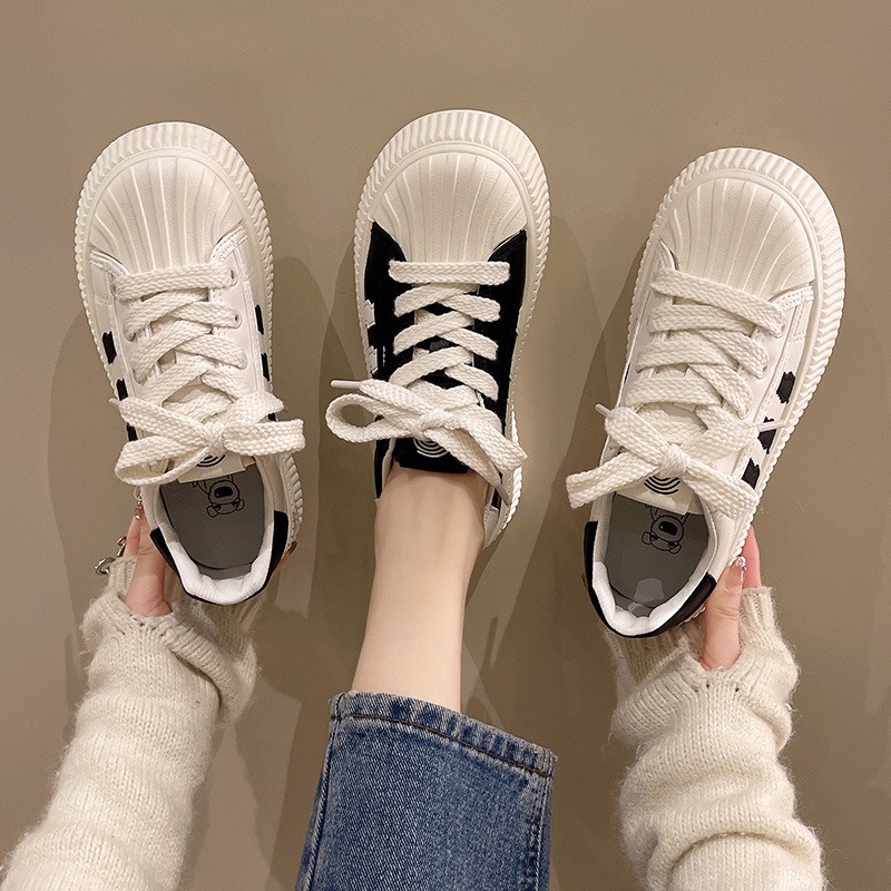 Giày Thể Thao Đế Dày Màu Trắng Thời Trang Xuân Thu 2023 Mới Cho Nữ