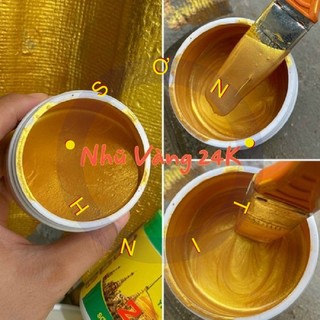 Sơn nhũ vàng 24k 200g hệ nước yes paint sơn gỗ tường phào chỉ chậu cảnh kiểng