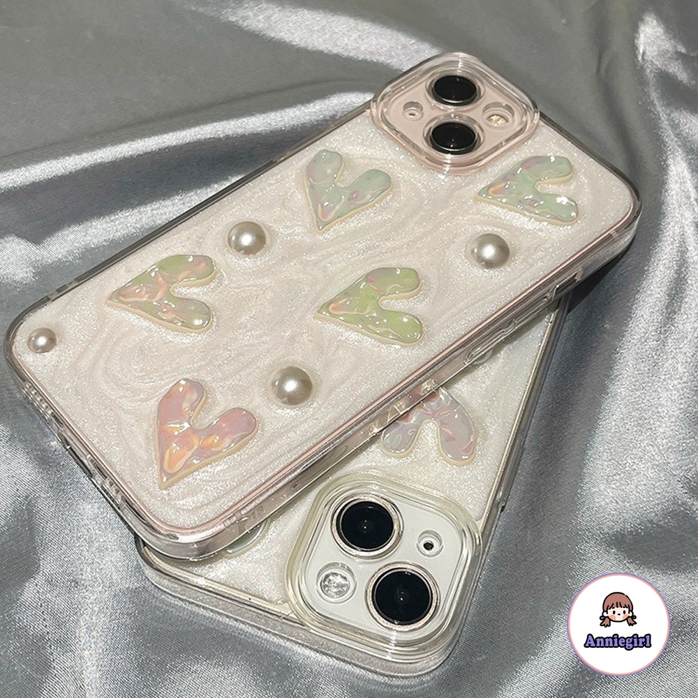 Ốp Điện Thoại acrylic Cứng Trang Trí Hạt Cườm 3d Kèm Dây Đeo Cho iphone 11 15 14 pro max 7 8 plus 13 pro max 12 x xs xr