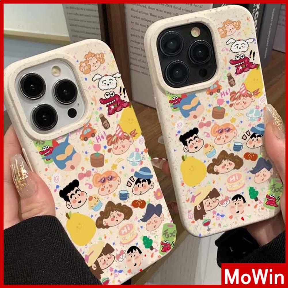 Ốp lưng iPhone 15 Pro Max Vỏ iPhone Màu Trắng Thân Thiện Với Môi Trường Vỏ Mềm Bảo Vệ Camera Chống Sốc Bảo Vệ Hoạt Hình Dễ Thương Gia Đình Hoạt Hình Tương Thích Với iPhone 14 13 Pro Max 12 11 XR XS Max 7 8Plus