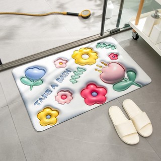 Thảm chùi chân chống trượt thấm hút tốt in họa tiết 3d 40 * 60cm