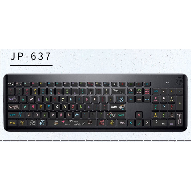 Miếng Dán Trang Trí Bàn Phím Không Dây Chống Trầy Xước Họa Tiết Hoạt Hình Cho dell km117 wk118