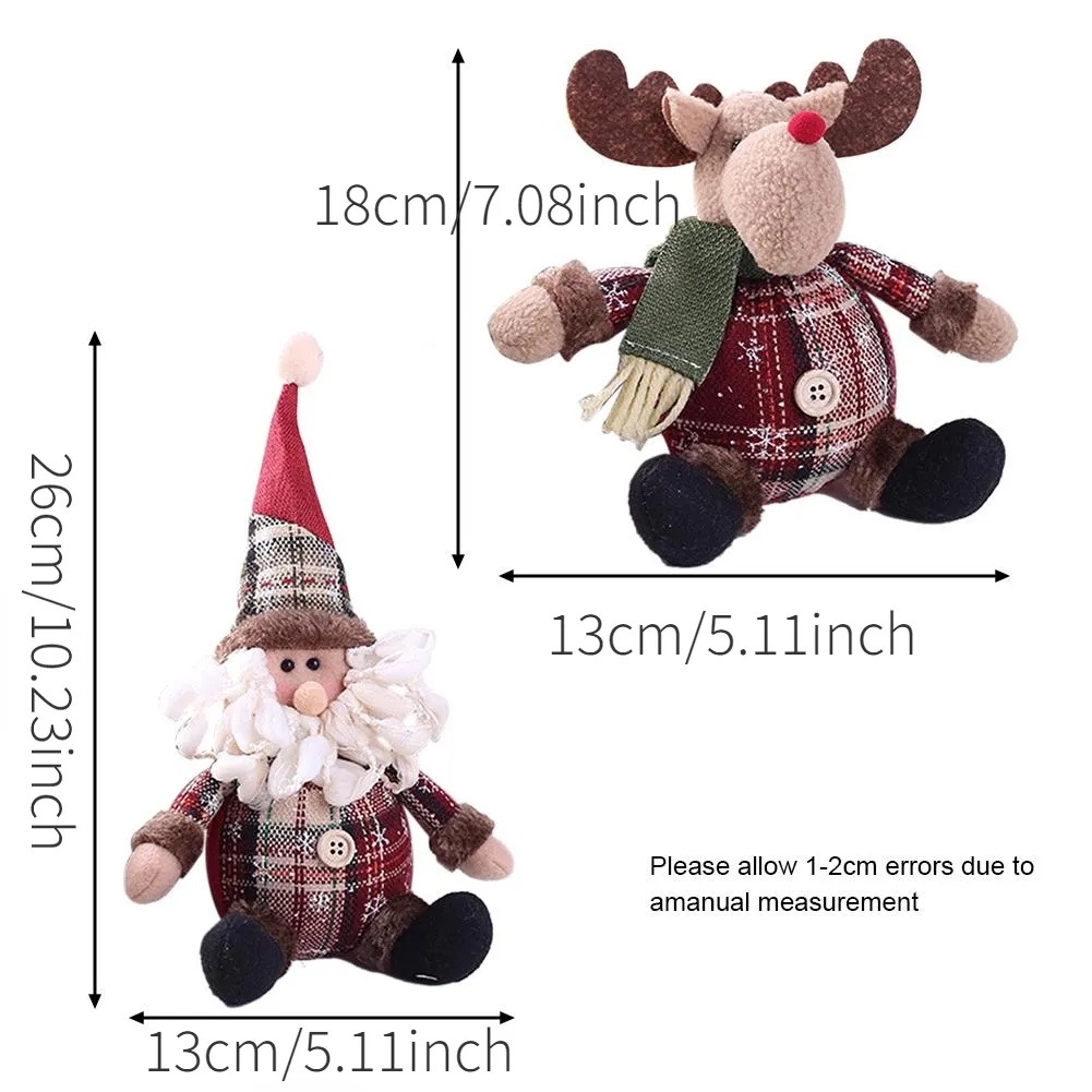 Dễ Thương Búp Bê Vải Hình Ông Già Noel / Người Tuyết / Gấu Bông Đang Nhảy Múa Trang Trí Cây Thông Giáng Sinh / Năm Mới