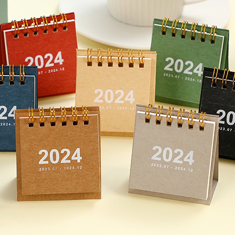 Lịch Năm 2024 mini Để Bàn Màu Sắc Tinh Khiết
