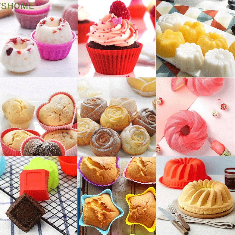 Khuôn silicone Làm Bánh cupcake Nhiều Hình Dạng Fshn