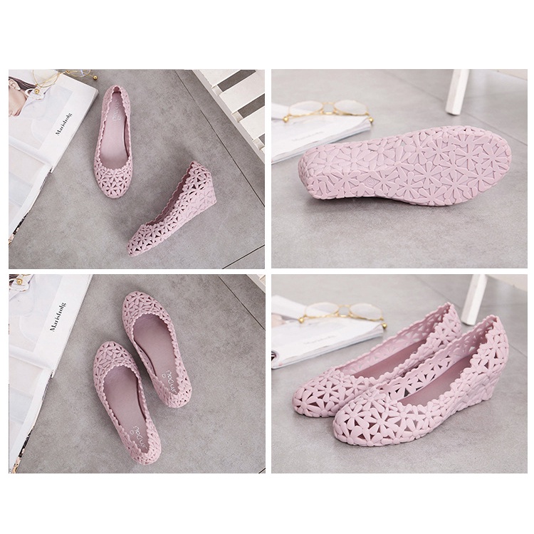 Giày Sandal Cao Su Thoáng Khí Đế Dày Thời Trang Mùa Hè Phong Cách Hàn Quốc Cho Nữ