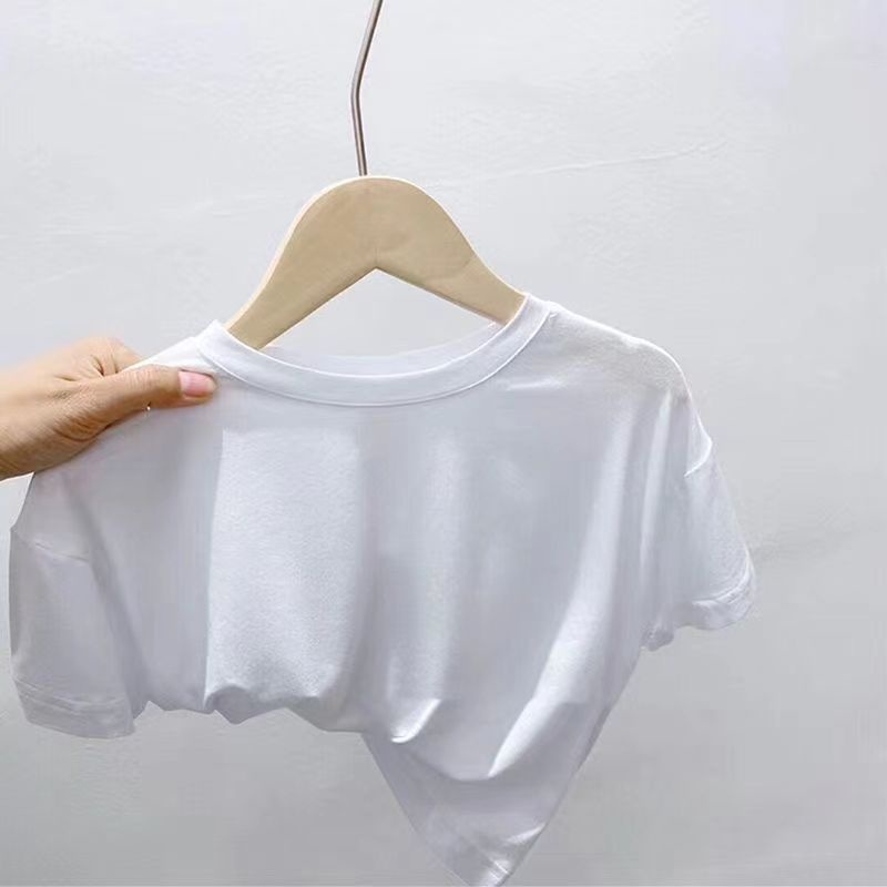 Áo Thun cotton Ngắn Tay In Chữ Phong Cách Phương Tây Thời Trang Mùa Hè Hàng Mới Dành Cho Trẻ Em