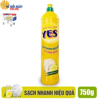 Nước rửa chén yes 750g siêu sạch hương chanh/ hương trà