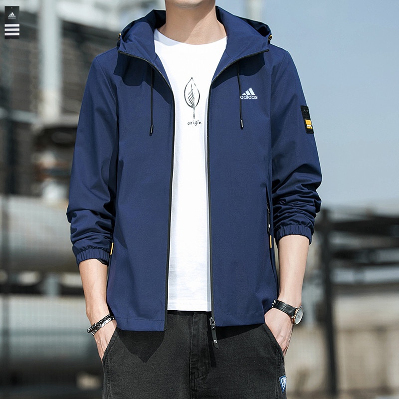 Áo Khoác Thể Thao adidas Có Mũ Trùm Tiện Lợi Dành Cho Nam / Size 45-100kg