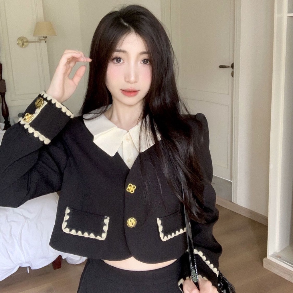 Bộ Áo + Chân Váy Phong Cách retro Mùa Thu Dành Cho Nữ Size s-2xl