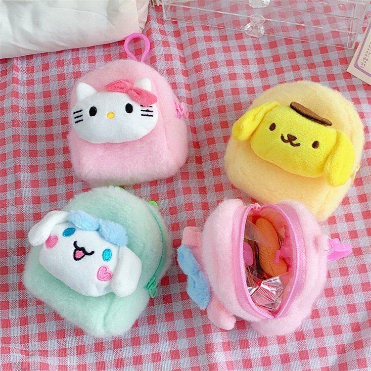 Hoạt Hình Ví Đựng Tiền Xu / Tai Nghe / Dây Cáp Hình sanrio kuromi melody Nhồi Bông Đáng Yêu