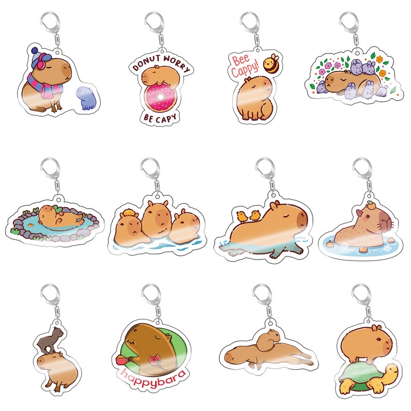 Móc Khóa acrylic Hình capybaras Hoạt Hình Đáng Yêu